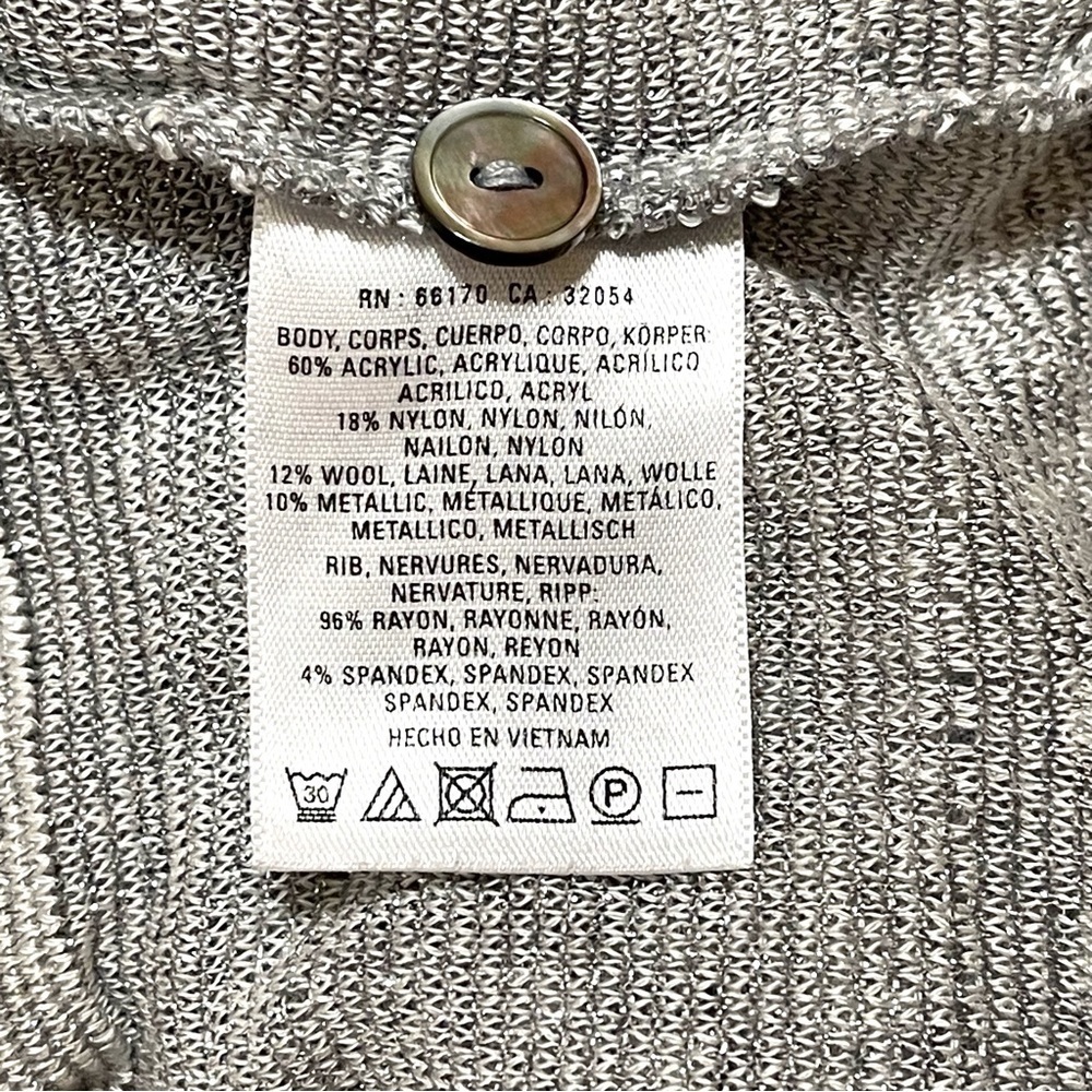 Anthropologie Postmark Woman WOOL Grey Button Down Cardigan Sweater Size S - Picture 10 of 13